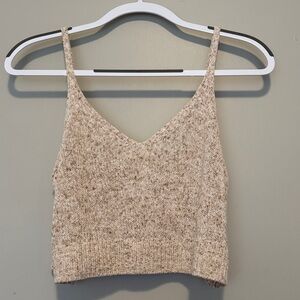 Beige Knit Women's Tank Top